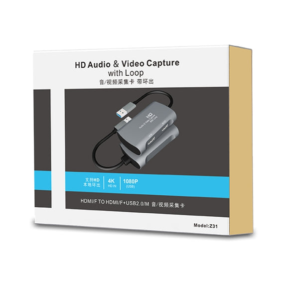 Z31 HDMI Female to HDMI Female + Audio + USB 2.0 Video Capture Box