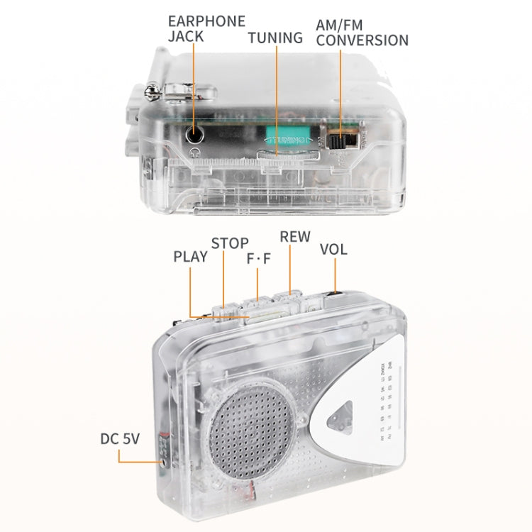Portable Cassette Player Tape Player AM / FM Radio Receiver