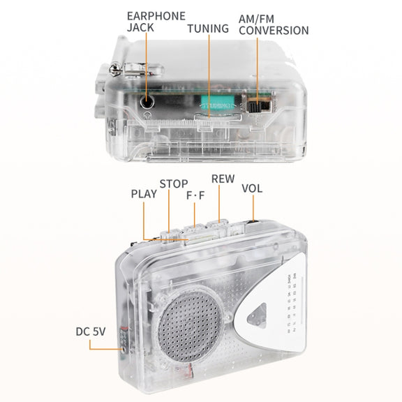 Portable Cassette Player Tape Player AM / FM Radio Receiver