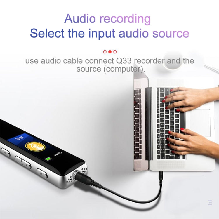 Q33 External Play MP3 Voice Control High Definition Noise Reduction Recording Pen, 8G, Support Password Protection & One-touch Recording