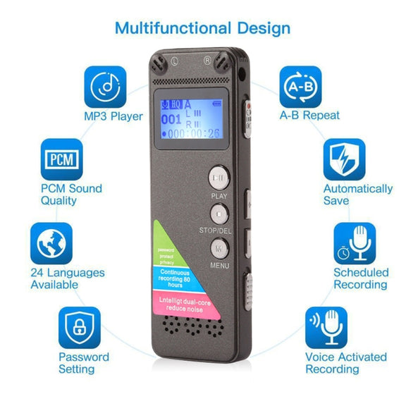 VM31 Portable Audio Voice Recorder, 16GB, Support Music Playback