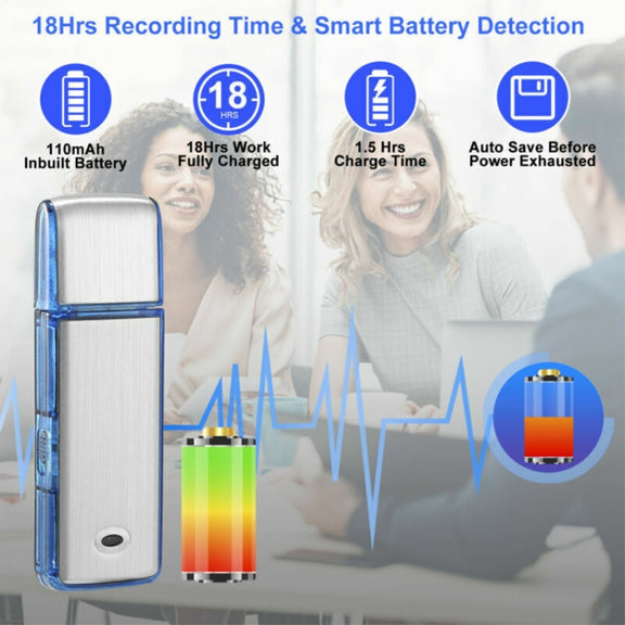 SK858 8GB Rechargeable Portable U-Disk Meeting Voice Recorder (Blue)