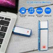 SK858 8GB Rechargeable Portable U-Disk Meeting Voice Recorder (Blue)