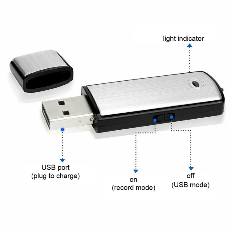SK858 32GB Rechargeable Portable U-Disk Meeting Voice Recorder (Black)