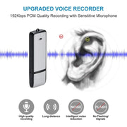 SK858 32GB Rechargeable Portable U-Disk Meeting Voice Recorder (Black)