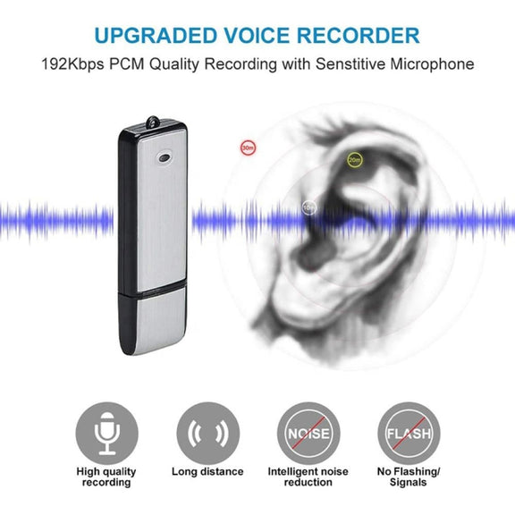 SK858 32GB Rechargeable Portable U-Disk Meeting Voice Recorder (Black)