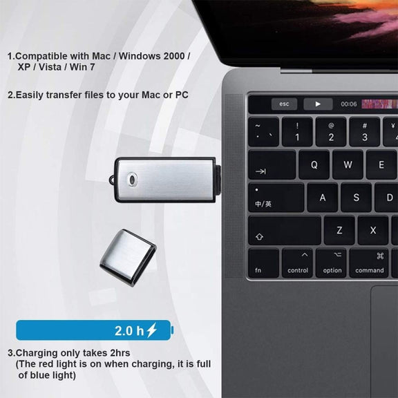 SK858 32GB Rechargeable Portable U-Disk Meeting Voice Recorder (Black)