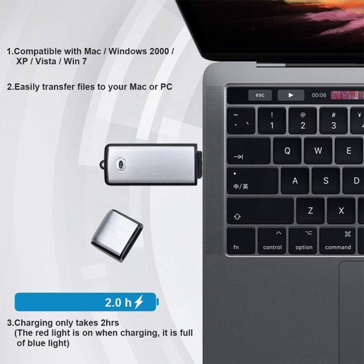 SK858 32GB Rechargeable Portable U-Disk Meeting Voice Recorder (Black)