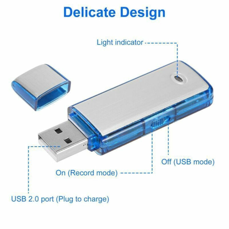 SK858 32GB Rechargeable Portable U-Disk Meeting Voice Recorder (Blue)
