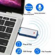 SK858 32GB Rechargeable Portable U-Disk Meeting Voice Recorder (Blue)