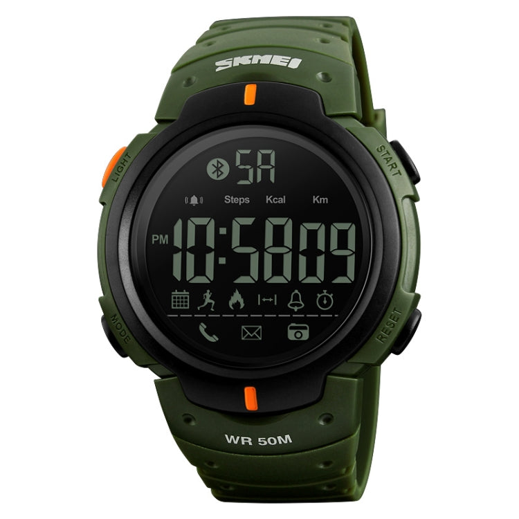 SKMEI 1301 Multifunction 50m Water-resistant Sports Bluetooth Smart Watch, Compatible with Android & iOS System(Army Green)