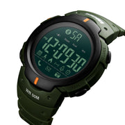 SKMEI 1301 Multifunction 50m Water-resistant Sports Bluetooth Smart Watch, Compatible with Android & iOS System(Army Green)