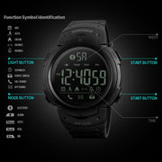 SKMEI 1301 Multifunction 50m Water-resistant Sports Bluetooth Smart Watch, Compatible with Android & iOS System(Army Green)