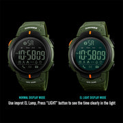 SKMEI 1301 Multifunction 50m Water-resistant Sports Bluetooth Smart Watch, Compatible with Android & iOS System(Army Green)