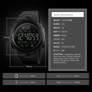 SKMEI 1301 Multifunction 50m Water-resistant Sports Bluetooth Smart Watch, Compatible with Android & iOS System(Army Green)