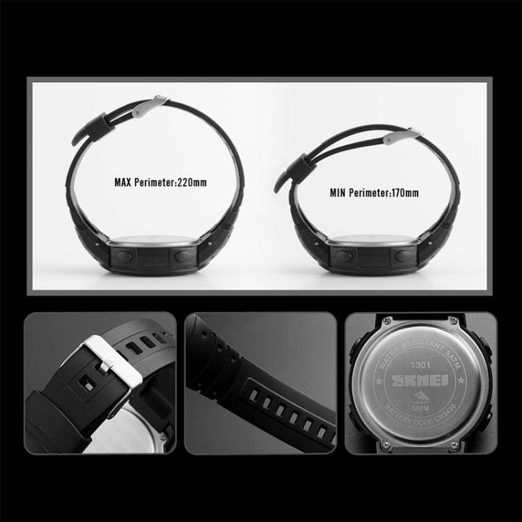 SKMEI 1301 Multifunction 50m Water-resistant Sports Bluetooth Smart Watch, Compatible with Android & iOS System(Army Green)