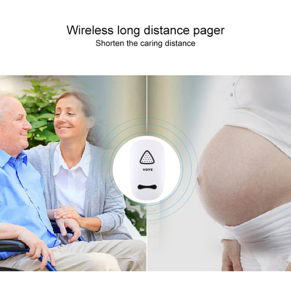VOYE V025F Home Music Remote Control Wireless Doorbell with 38 Polyphony Sounds, US Plug(White)
