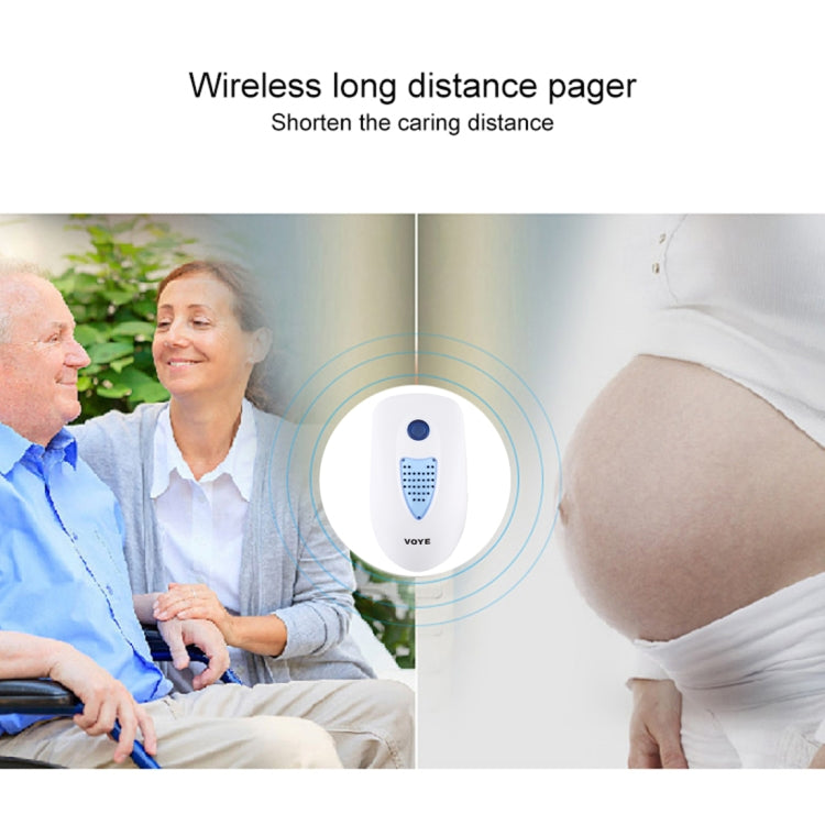 VOYE V003B Home Music Remote Control Wireless Doorbell with 38 Polyphony Sounds, US Plug (White)