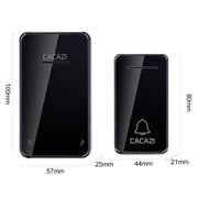 CACAZI FA8 Self-Powered Wireless Doorbell, US Plug(Black)