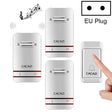 CACAZI V027G One Button Three Receivers Self-Powered Wireless Home Kinetic Electronic Doorbell, EU Plug - free shipping - PMC TechLife - Order now!