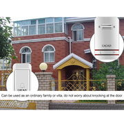 CACAZI V027G One Button Three Receivers Self-Powered Wireless Home Kinetic Electronic Doorbell, EU Plug