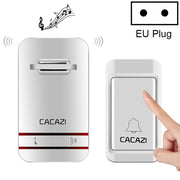 CACAZI V027G One Button One Receivers Self-Powered Wireless Home Kinetic Electronic Doorbell, EU Plug