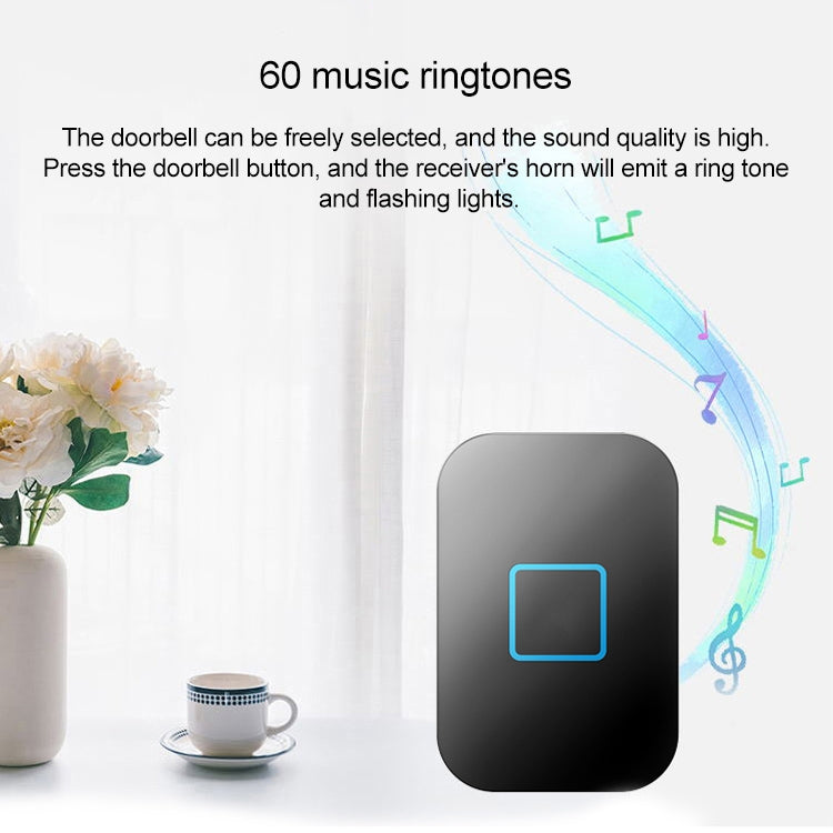 CACAZI FA88 Self-Powered Smart Home Wireless Doorbell, EU Plug(White)