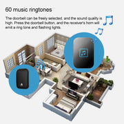 CACAZI FA86 Self-Powered Smart Home Wireless Doorbell, UK Plug(Black)
