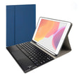 RK102C Detachable Magnetic Plastic Bluetooth Keyboard with Touchpad + Silk Pattern TPU Tablet Case for iPad 10.2, with Pen Slot & Bracket(Blue) - Universal by PMC TechLife | Online Shopping South Africa | PMC TechLife