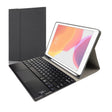 RK102C Detachable Magnetic Plastic Bluetooth Keyboard with Touchpad + Silk Pattern TPU Tablet Case for iPad 10.2, with Pen Slot & Bracket(Black) - Universal by PMC TechLife | Online Shopping South Africa | PMC TechLife