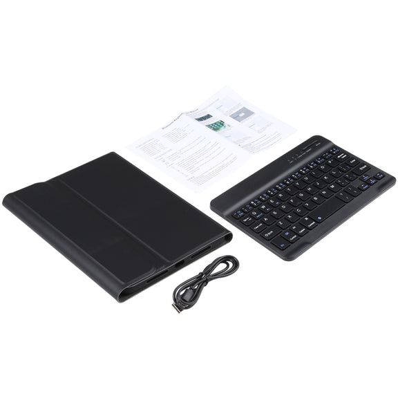A06 Detachable Lambskin Texture Ultra-thin TPU Bluetooth Keyboard Leather Tablet Case with Stand For iPad mini 6 (Black)