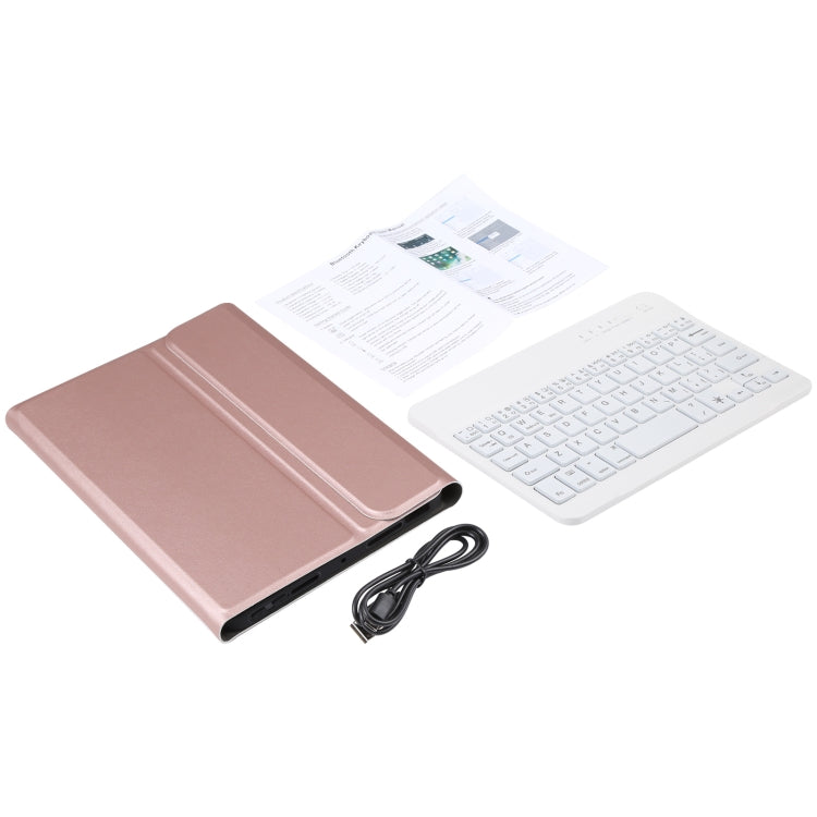 A06S Detachable Lambskin Texture Ultra-thin TPU Backlight Bluetooth Keyboard Leather Tablet Case with Stand For iPad mini 6(Rose Gold)