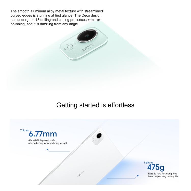Honor Pad X9 Pro WiFi Tablet PC, 11.5 inch 8GB+128GB MagicOS 9.0 Qualcomm Snapdragon 685 Octa Core (White)