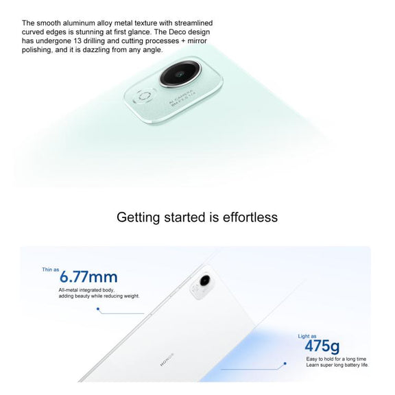 Honor Pad X9 Pro WiFi Tablet PC, 11.5 inch 8GB+256GB MagicOS 9.0 Qualcomm Snapdragon 685 Octa Core (White)