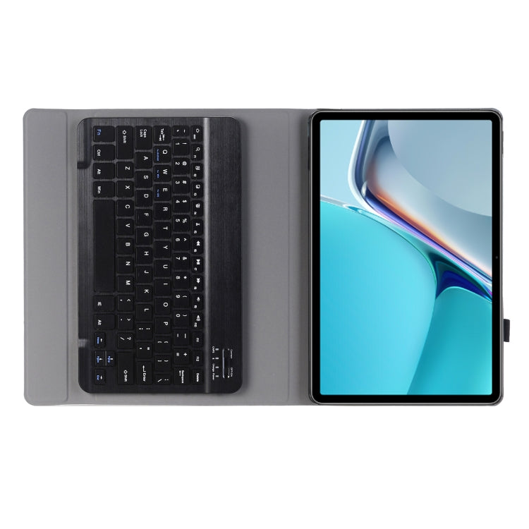 AW11 Detachable Lambskin Texture Ultra-thin TPU Bluetooth Keyboard Leather Tablet Case with Stand For Huawei MatePad 11 2021(Black)