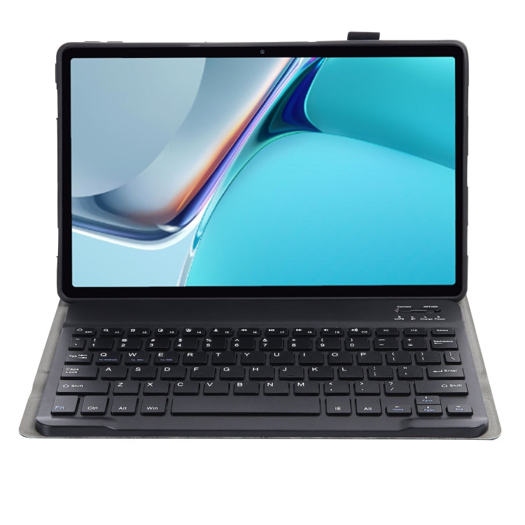 AW11 Detachable Lambskin Texture Ultra-thin TPU Bluetooth Keyboard Leather Tablet Case with Stand For Huawei MatePad 11 2021(Black)