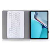 AW11 Detachable Lambskin Texture Ultra-thin TPU Bluetooth Keyboard Leather Tablet Case with Stand For Huawei MatePad 11 2021(Rose Gold)
