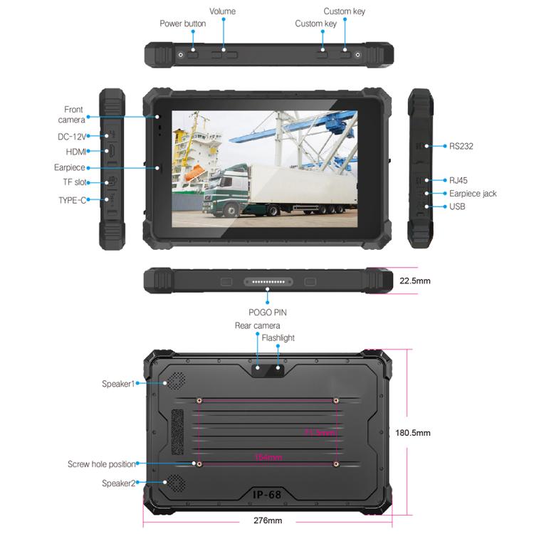 CENAVA W10N IP68 Rugged Tablet PC, 8GB+128GB, 10.1 inch Windows 11 Intel JASPER LAKE N5100 Quad Core, US Plug
