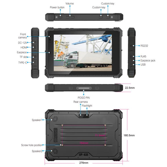 CENAVA W10N IP68 Rugged Tablet PC, 8GB+128GB, 10.1 inch Windows 11 Intel JASPER LAKE N5100 Quad Core, US Plug