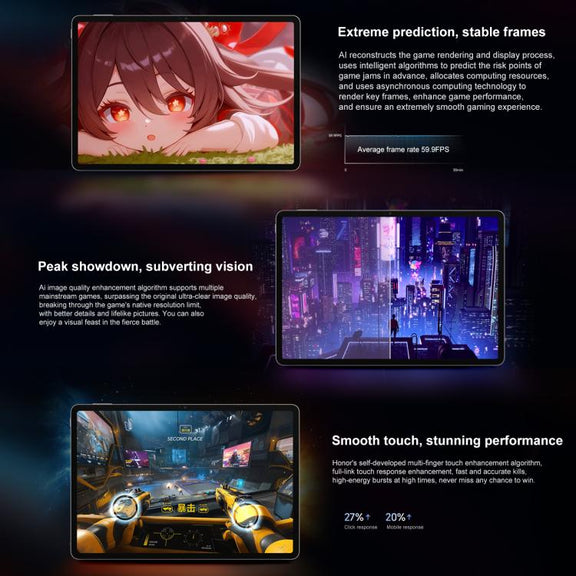 Honor Pad GT WiFi Tablet PC, 11.5 inch 8GB+256GB MagicOS 9.0 Dimensity 8350 Ultra Octa Core (Grey)