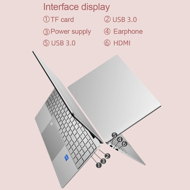 H15 15.6 inch Ultrathin Laptop, 16GB+1TB, Windows 11 Intel Celeron N5095 Quad Core, US Plug (Silver)