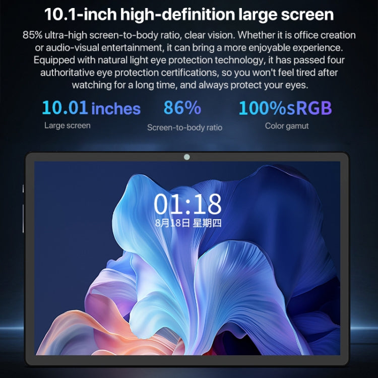 H90 10.1 inch 4G LTE Tablet PC, 4GB+64GB, Android 12 MTK6771 Octa Core, Support Dual SIM, EU Plug (Purple)