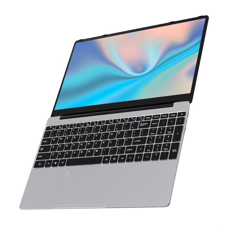 N5095 15.6 inch Laptop, 8GB+256GB, Windows 11 Intel Celeron N5095 Quad Core, Support Fingerprint Unlock, EU Plug (Silver)