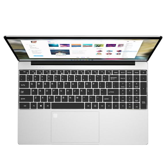 N5095 15.6 inch Laptop, 8GB+256GB, Windows 11 Intel Celeron N5095 Quad Core, Support Fingerprint Unlock, EU Plug (Silver)