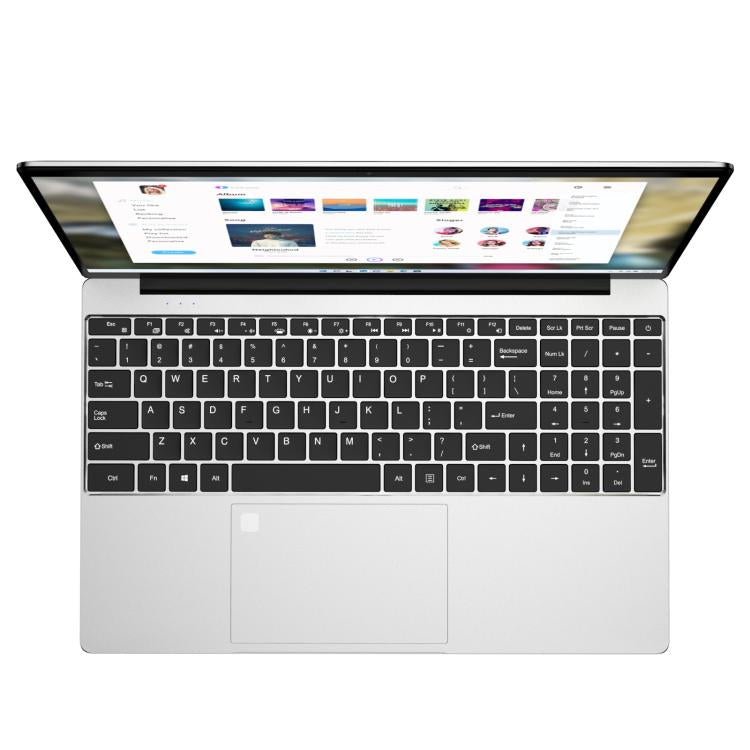 N5095 15.6 inch Laptop, 8GB+256GB, Windows 11 Intel Celeron N5095 Quad Core, Support Fingerprint Unlock, EU Plug (Silver)