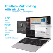 N5095 15.6 inch Laptop, 8GB+256GB, Windows 11 Intel Celeron N5095 Quad Core, Support Fingerprint Unlock, US Plug (Silver)