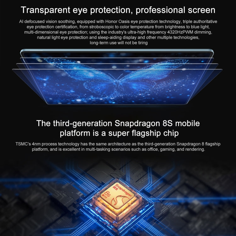 Honor Pad GT Pro WiFi Tablet PC, 12.3 inch 8GB+256GB MagicOS 8.0.1 Qualcomm Snapdragon 8s Gen 3 Octa Core (White)