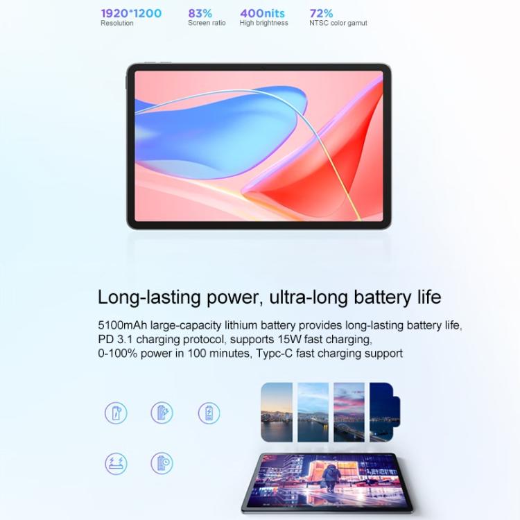 Lenovo S10 10.1 inch WiFi Tablet, 8GB+128GB, ZUI16, MTK Helio G85 Octa Core, Recovery Version (Grey)