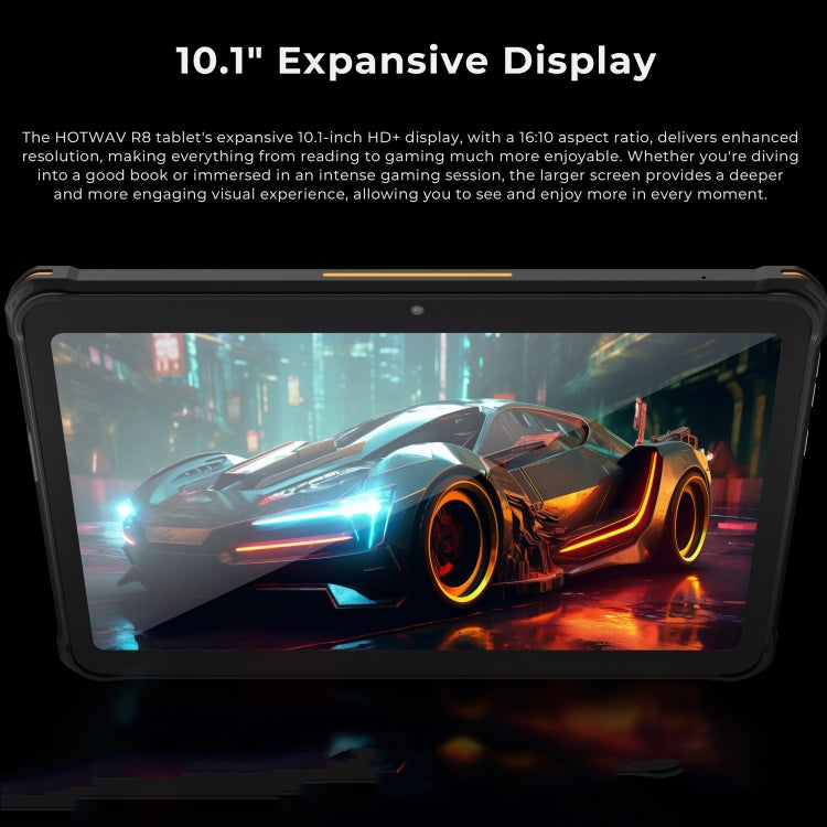 HOTWAV Tab R8 IP68/IP69K Rugged Tablet, 4GB+128GB, 10.1 inch Android 14 Unisoc T606 Octa Core 4G Network, Global Version with Google Play, EU Plug (Black Grey)