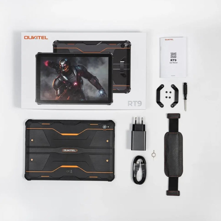 OUKITEL RT9 4G Network IP68/IP69K Rugged Tablet, 6GB+256GB, 11 inch Android 14 Unisoc T606 Octa-Core Support Dual SIM, EU Plug (Orange)